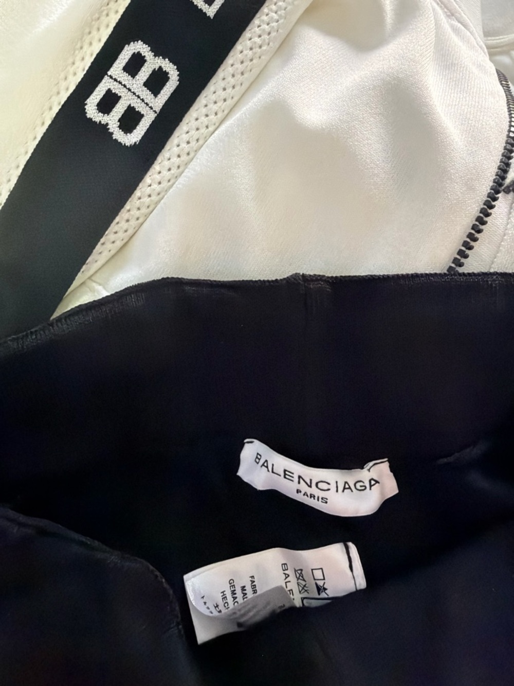 Balenciaga Black Track Joggers with White Logo Stripe - Picture 3 of 3